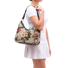 Load image into Gallery viewer, Butterfly Hand-Beaded Hobo Bag Sage
