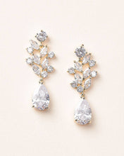 Load image into Gallery viewer, Anna Floral CZ Earrings: Rose Gold
