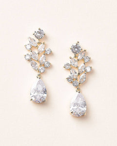 Anna Floral CZ Earrings: Rose Gold