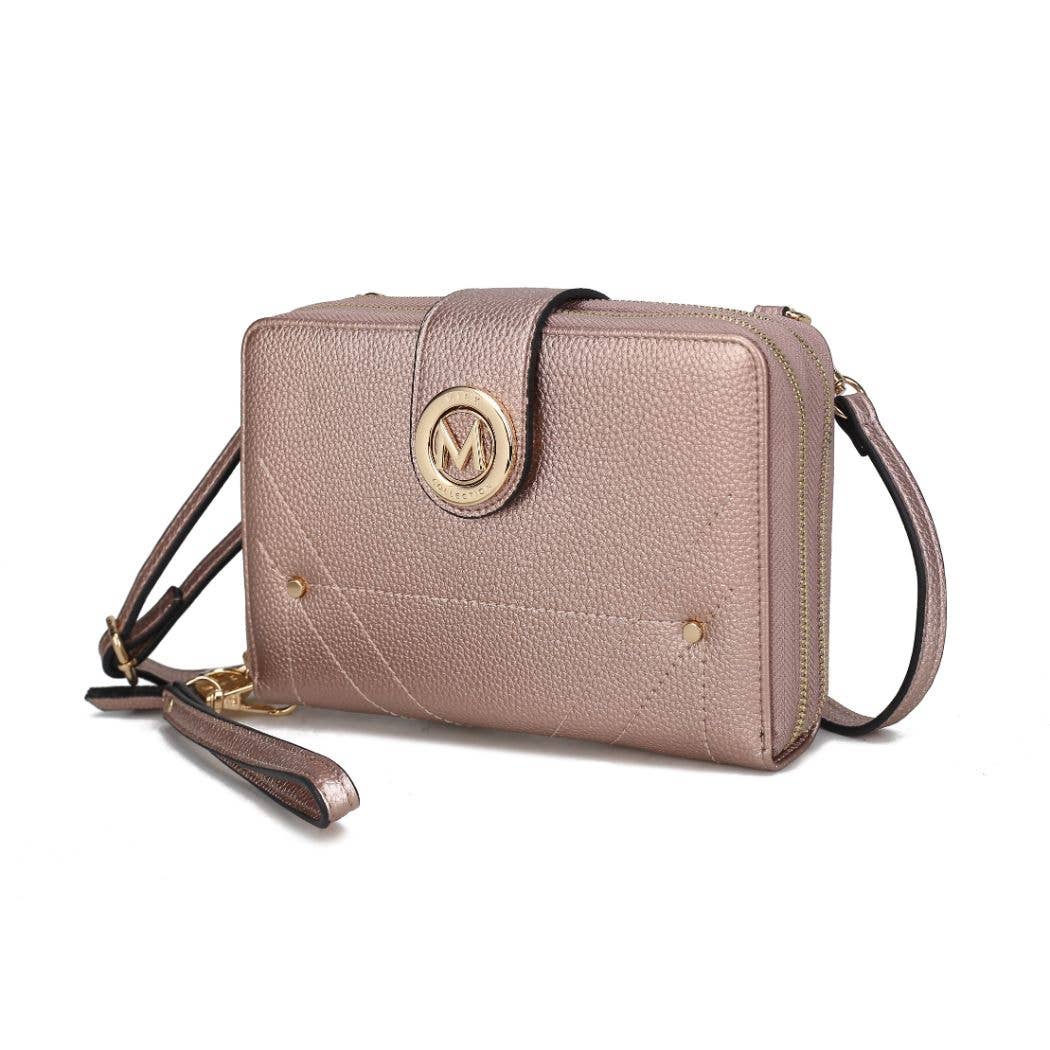 MKF Collection Sage Smartphone Wallet Convertible Bag by Mia: Rose Gold