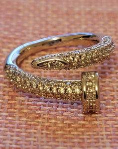 Silver & Crystal Nail Ring: 6
