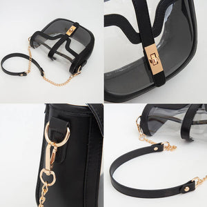 Clear Transparent Saddle Bag
: Black