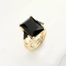 Load image into Gallery viewer, Rectangle Crystal Stretch Ring: Blue

