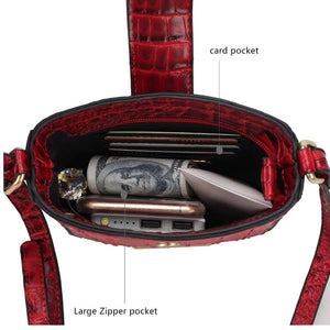 Avery Faux Crocodile Embossed Crossbody by Mia K: Red