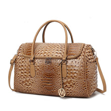 Load image into Gallery viewer, MKF Rina Crocodile Embossed Women’s Duffle Bag by Mia K: Black
