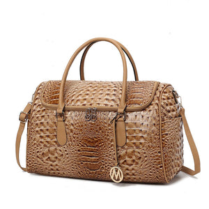 MKF Rina Crocodile Embossed Women’s Duffle Bag by Mia K: Black