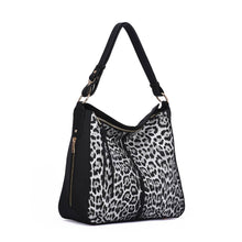 Load image into Gallery viewer, Maya Leopard Print Hobo: White
