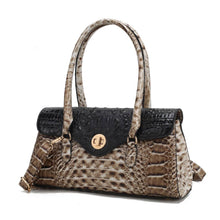 Load image into Gallery viewer, MKF Liviana Women&#39;s Shoulder Bag Croc-Embossed Fine Hardware: Black
