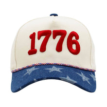 Load image into Gallery viewer, 1776 American USA Patriotic Embroidered Baseball Cap: Denim
