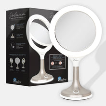Load image into Gallery viewer, Solana Lighted Makeup Mirror with Magnification &amp; Touch Pad: 8X/1X / Round / White
