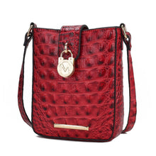 Load image into Gallery viewer, Avery Faux Crocodile Embossed Crossbody by Mia K: Red

