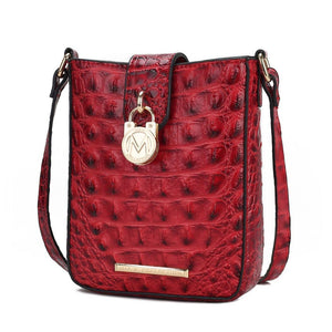 Avery Faux Crocodile Embossed Crossbody by Mia K: Red