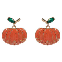 Load image into Gallery viewer, Fall Harvest Thanksgiving Pumpkin Stud Earrings

