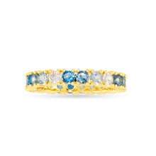 Load image into Gallery viewer, Gold CZ Blue Ombre Ring: 7
