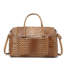 Load image into Gallery viewer, MKF Rina Crocodile Embossed Women’s Duffle Bag by Mia K: Charcoal
