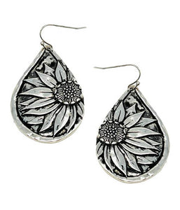 Vintage sunflower tear earring