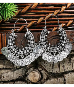 Vintage multi coin dangle earring