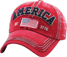Load image into Gallery viewer, USA/AMERICANA VINTAGE BALLCAP RED
