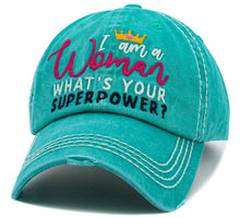 Load image into Gallery viewer, I am a Women Superpower Washed Vintage Ballcap : TUQ
