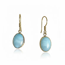 Load image into Gallery viewer, Larimar Dangle Earrings in Brass
