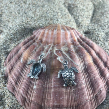Load image into Gallery viewer, Sliver Sea Turtle Dangle Earrings
