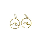 Load image into Gallery viewer, Nosara Wave Hoops in Brass
