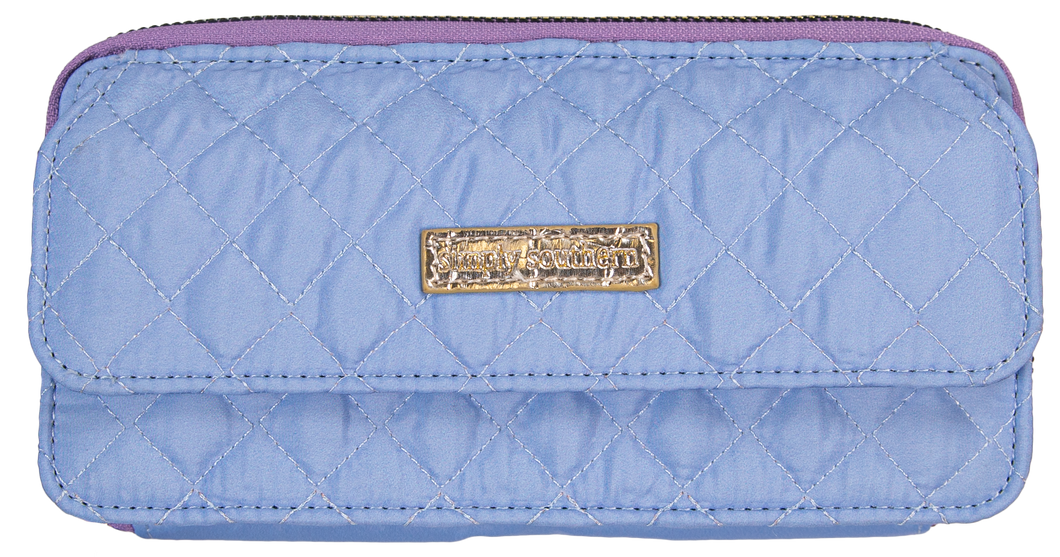 Simply Southern Crossbody Wristlet Wallet Iris Print Quilted