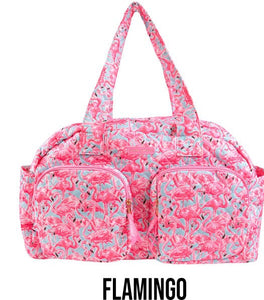 Quilted Duffle Flamingo