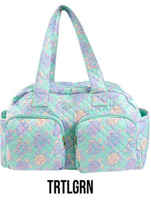 Quilted Duffle Green Turtle