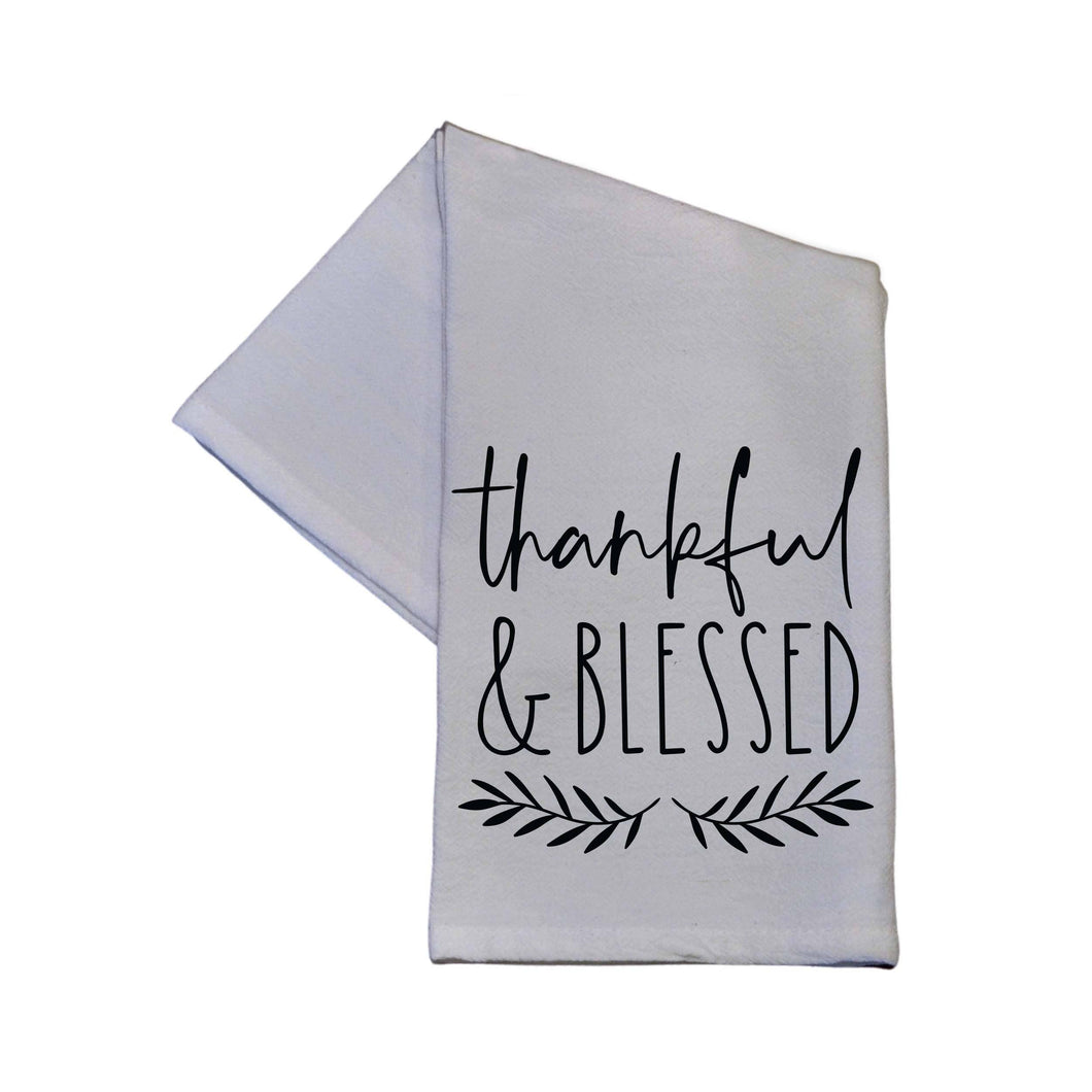 Thankful & Blessed Fall Decorations Thanksgiving Tea Towel