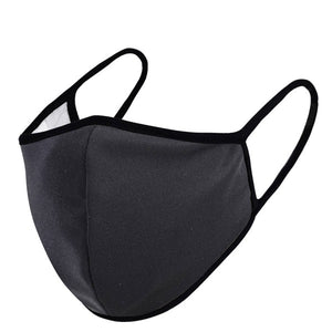 Black Solid Poly Cotton Washable and Reusable Face Mask
