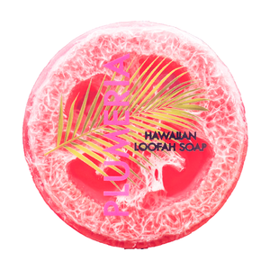 Maui Soap Co. - Plumeria Sea Salt & Kukui Exfoliating Loofah Soap 4.75oz