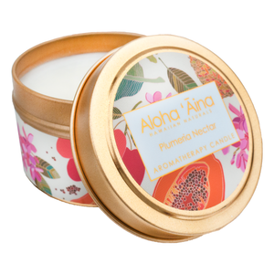 Maui Soap Co. - Aloha 'Aina - Plumeria Nectar Gold Tin Candle