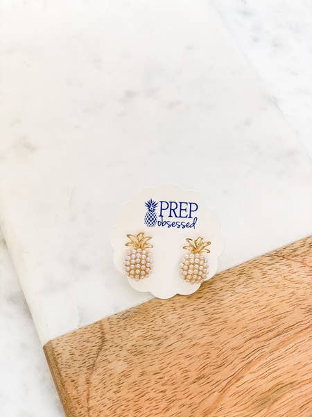 Prep Obsessed Wholesale - Pineapple Pearl Pop Studs