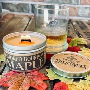 Smoked Bourbon Maple - Wooden Wick Candle