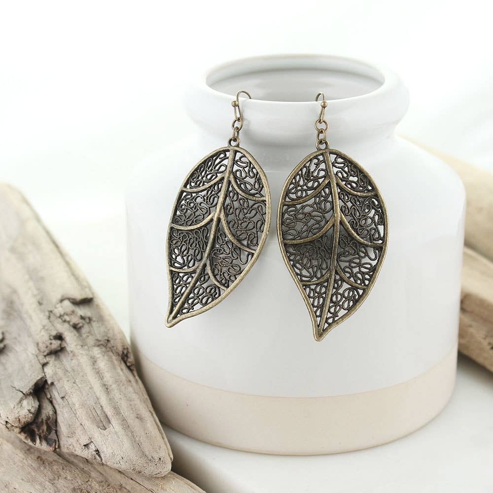 Seasons Jewelry - Vintage Leaf Earrings