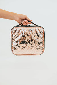 Customizable Cosmetic Case: Quilted Rose Gold