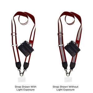 Clip & Go Strap with Pouch - Reflective Collection Maroon