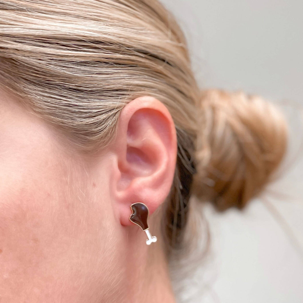 Thanksgiving Turkey Leg Enamel Stud Earrings – Crazy Ladies More