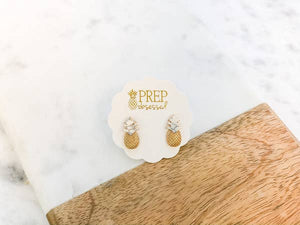 Prep Obsessed Wholesale - Semi-Precious Pineapple Stud Earrings