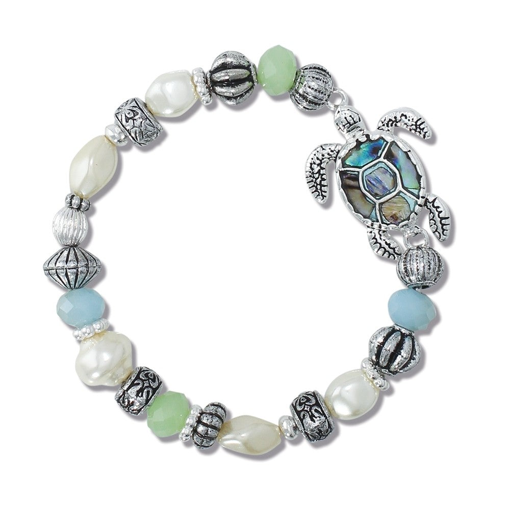 Bracelet-Abalone Turtle with Beads