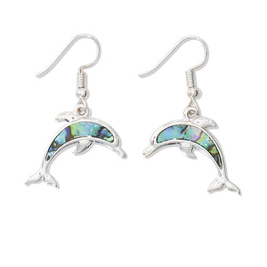 Earrings-Abalone Dolphins