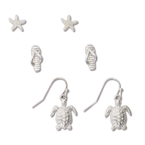 Earrings-Silver Coastal Triple