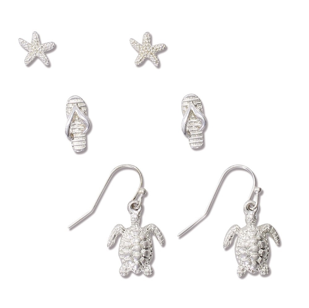 Earrings-Silver Coastal Triple