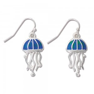 Earrings-Blue Green Jellyfish