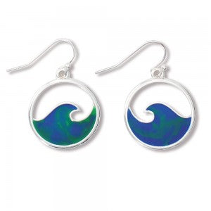 Earrings-Blue Swirl Waves