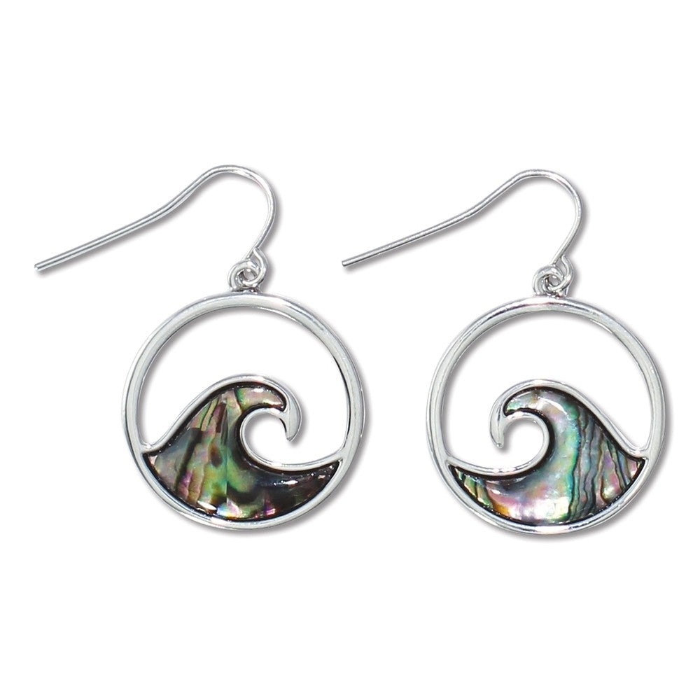 Periwinkle Earrings-Silver Abalone Waves