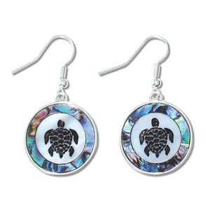 Earrings-Abalone and Mother of Pearl w Turtle