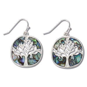 Earring-Silver Abalone Tree of Life