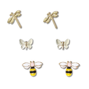 Earrings-Dragonfly Butterfly Bee